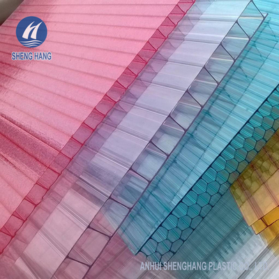 6mm het Dubbele Duidelijk en Gekleurde Blad van het Muurpolycarbonaat