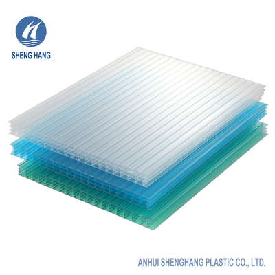 Blauw 4 Laag 18mm Polycarbonaat Hol Blad maakt 1050mm vuurvast