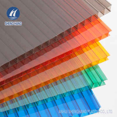 ODM Gekleurde Eco 6mm het Tweelingdakwerk van het Bladtuinen van het Muurpolycarbonaat
