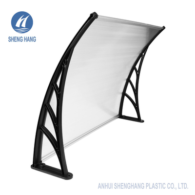 Sunshield Gebogen Polycarbonaatplastiek die 5mm UVdeklaag afbaarden