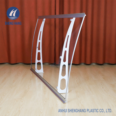 Waterdichte Stevige Polycarbonaatluifel 4.6ft×3ft met Metaalsteunen Eco