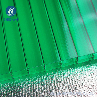 Het rechthoekige Holle 8mm Drievoudige Plastic Dakwerk Coextruded van het Muurpolycarbonaat