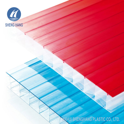 Blauwe Multiwall-het Dakcomités van het Polycarbonaatblad Co-extrusie 16mm Vijf Muur Anti UV